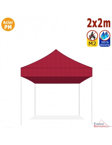 Bâche de toit ROUGE 2x2m pour barnum pliant Gamme Acier Premium