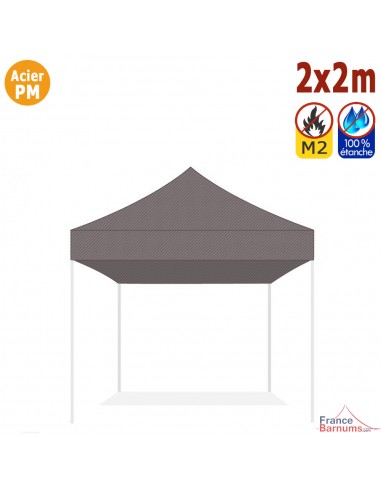 Bâche de toit TAUPE 2x2m pour barnum pliant Gamme Acier Premium