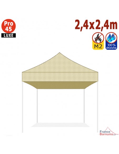 Bâche de toit BEIGE 2,4x2,4m pour barnum pliant Gamme Alu Pro 45 Luxe