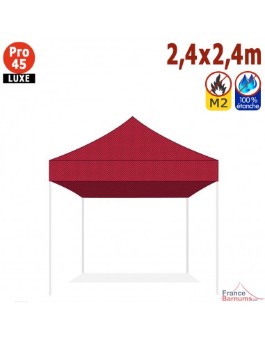 Bâche de toit ROUGE 2,4x2,4m pour barnum pliant Gamme Alu Pro 45 Luxe