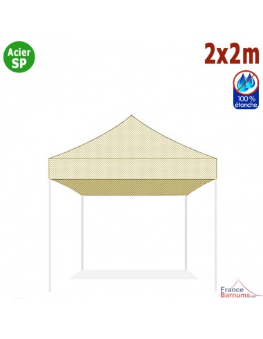 Bâche de toit BEIGE 2x2m pour barnum pliant Gamme Acier Semi Pro