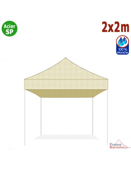 Bâche de toit BEIGE 2x2m pour barnum pliant Gamme Acier Semi Pro