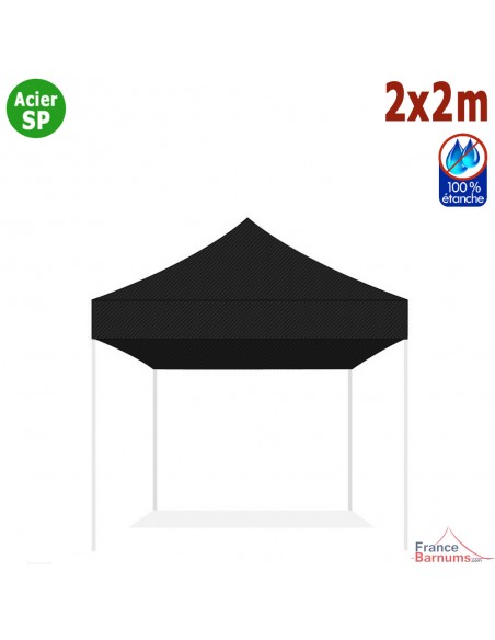 Bâche de toit NOIRE 2x2m pour barnum pliant Gamme Acier Semi Pro