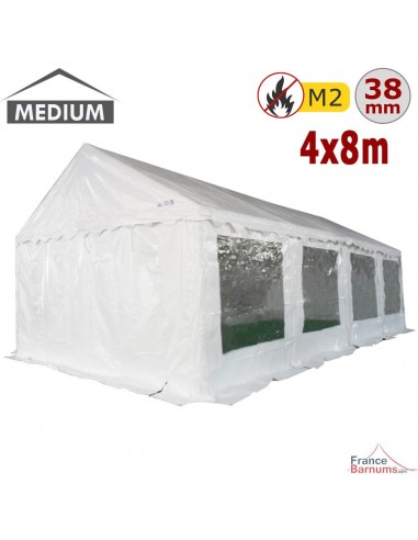 Tente de réception - Chapiteau MEDIUM en PVC de 4m x 8m avec Tubes de 38mm