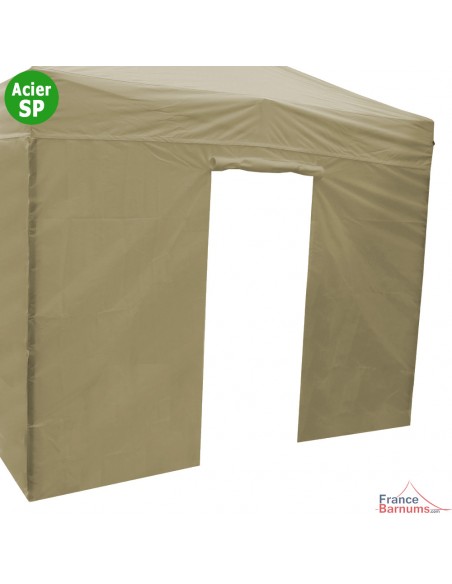 Paroi porte 3m beige 180g pour barnum pliant Acier Semi-Pro