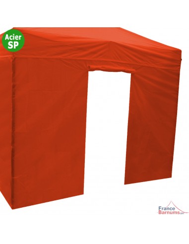 Paroi porte 3m orange 180g pour barnum pliant Acier Semi-Pro