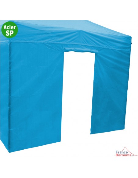 Paroi porte 3m azur 180g pour barnum pliant Acier Semi-Pro