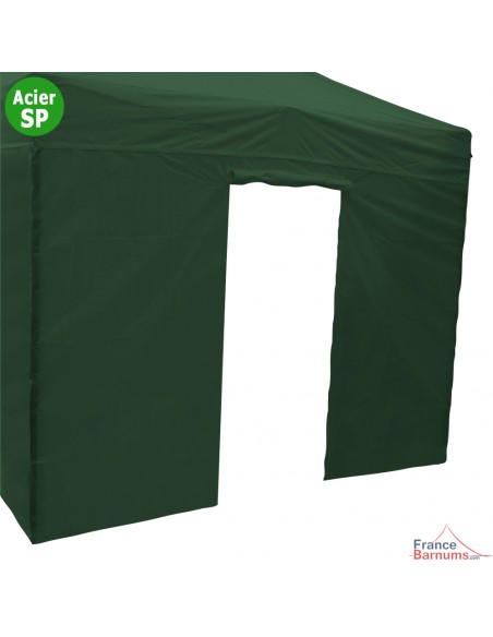 Paroi porte 3m emeraude 180g pour barnum pliant Acier Semi-Pro