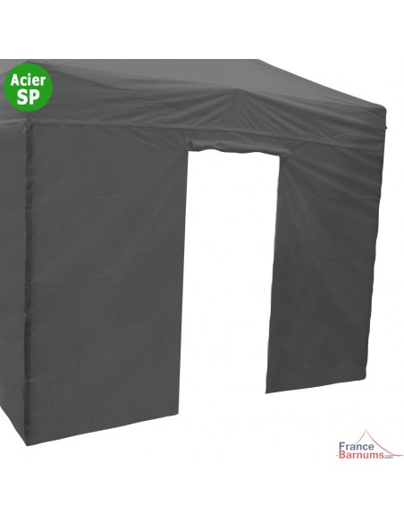 Paroi porte 3m gris 180g pour barnum pliant Acier Semi-Pro