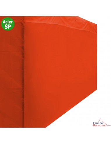 Paroi orange de 6m en 180g pour barnum pliant Acier Semi-Pro