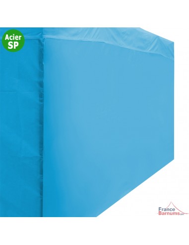 Paroi azur de 6m en 180g pour barnum pliant Acier Semi-Pro