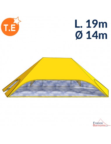 Tente étoile JAUNE L.19m Ø14m avec Pack Fenêtres