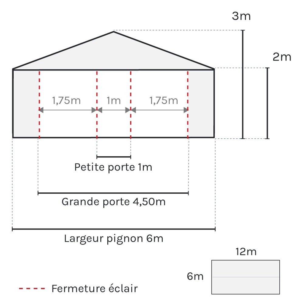 dimensions de la tente réception