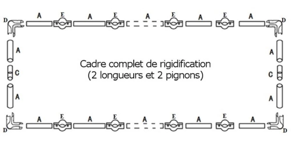 Cadre complet de rigidification pour tente de réception Medium